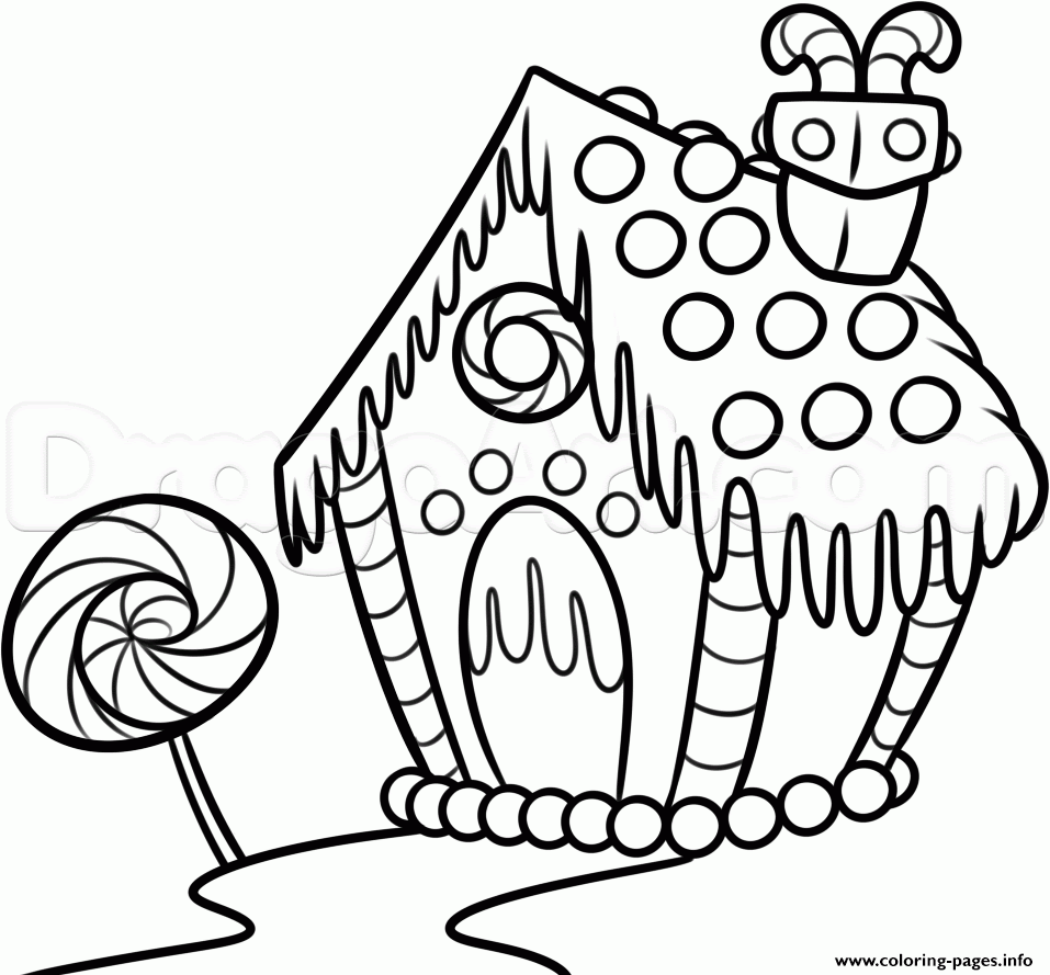 Gingerbread House 2 Coloring Pages Printable