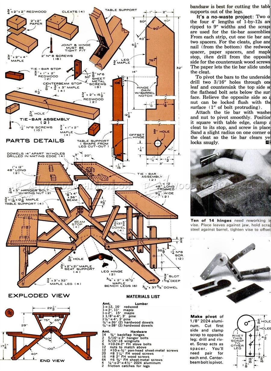 Folding Picnic Table Plans â¢ WoodArchivist