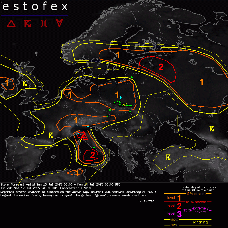 Riesgo de tormentas (ESTOFEX)