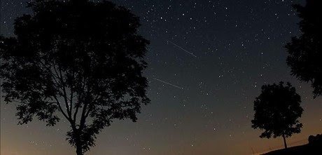 Vista general d'una pluja de meteorits coneguda com a Persèids al cel de Nettersheim, a prop de la regió alemanya d'Eifel.