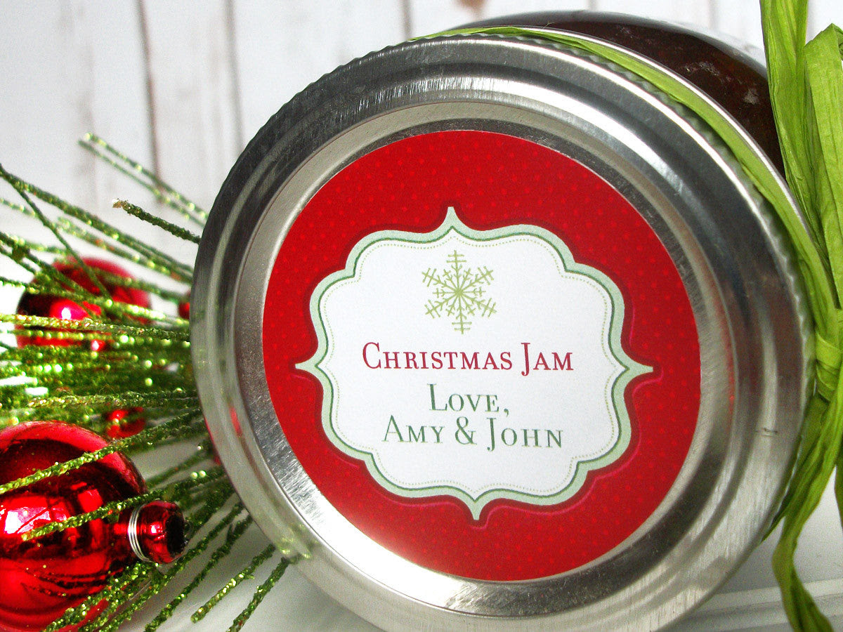 Custom Red Christmas Canning Labels