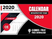 Hot Infrastructure Calendar Design 2020 in corelDRAW X7, paling populer!