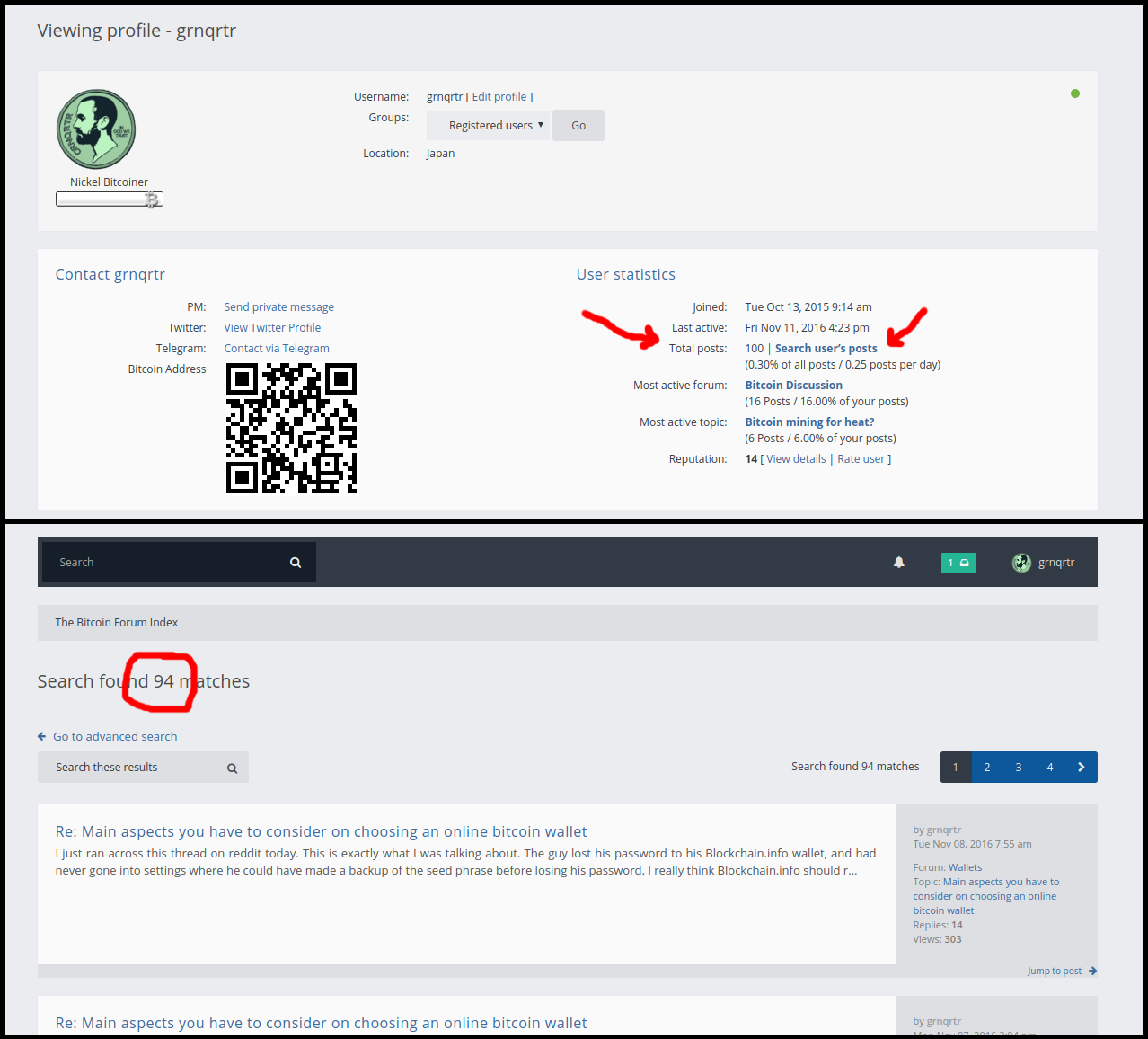 Error When Searching User Posts The Bitcoin Forum - 
