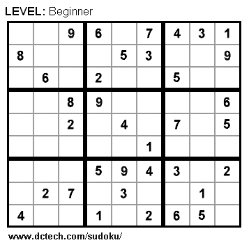Printable Easy Crossword Puzzles Free on Dc Sudoku Sample  1   Free Online Or Printable Puzzles