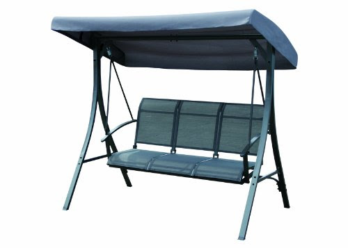 Romsey 3-Seater Outdoor Garden Hammock Swing Seat (Charcoal Grey)