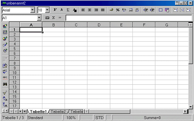 Am oberen Rand befinden sich: