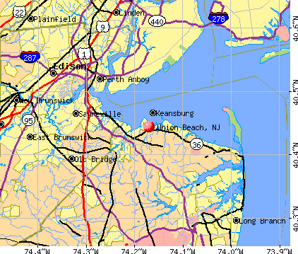 map of new jersey beaches. Union Beach, NJ map