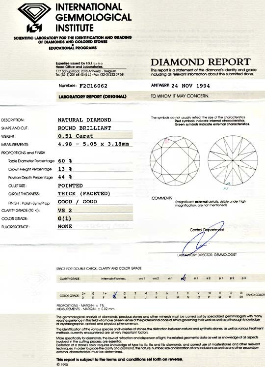 Foto 9, Diamant Brillant 0,51ct Top-Wesselton-G VS2, IGI Juwel!, D5582