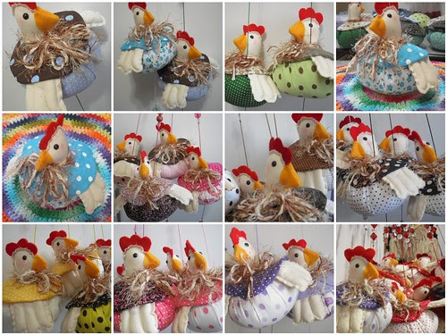 produção da semana ... móbiles de galinha by Panos e Contas