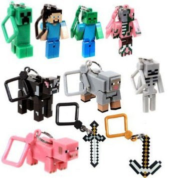 J!NX Minecraft Toy Action Figure Hanger Set Kingfansion (3-Inch 10-Piece) Series 1