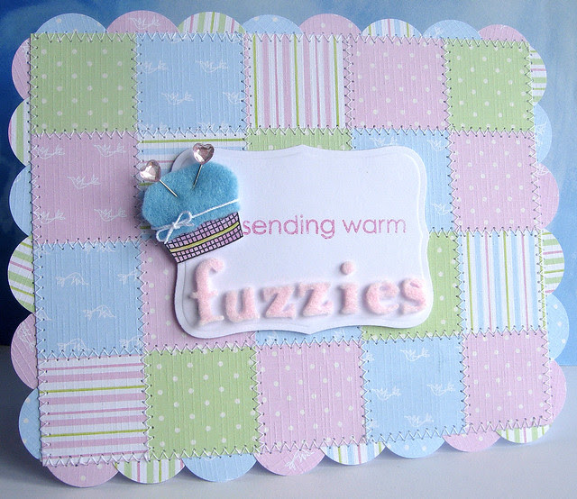 Fuzzy quilt card