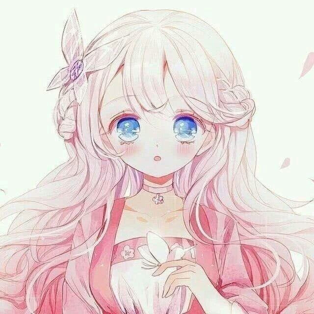 粉发蓝瞳动漫少女 蓝瞳蓝发二次元少女 双偶网