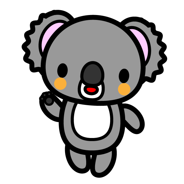 シルエットでかわいいコアラの無料イラスト 商用フリー オイデ43