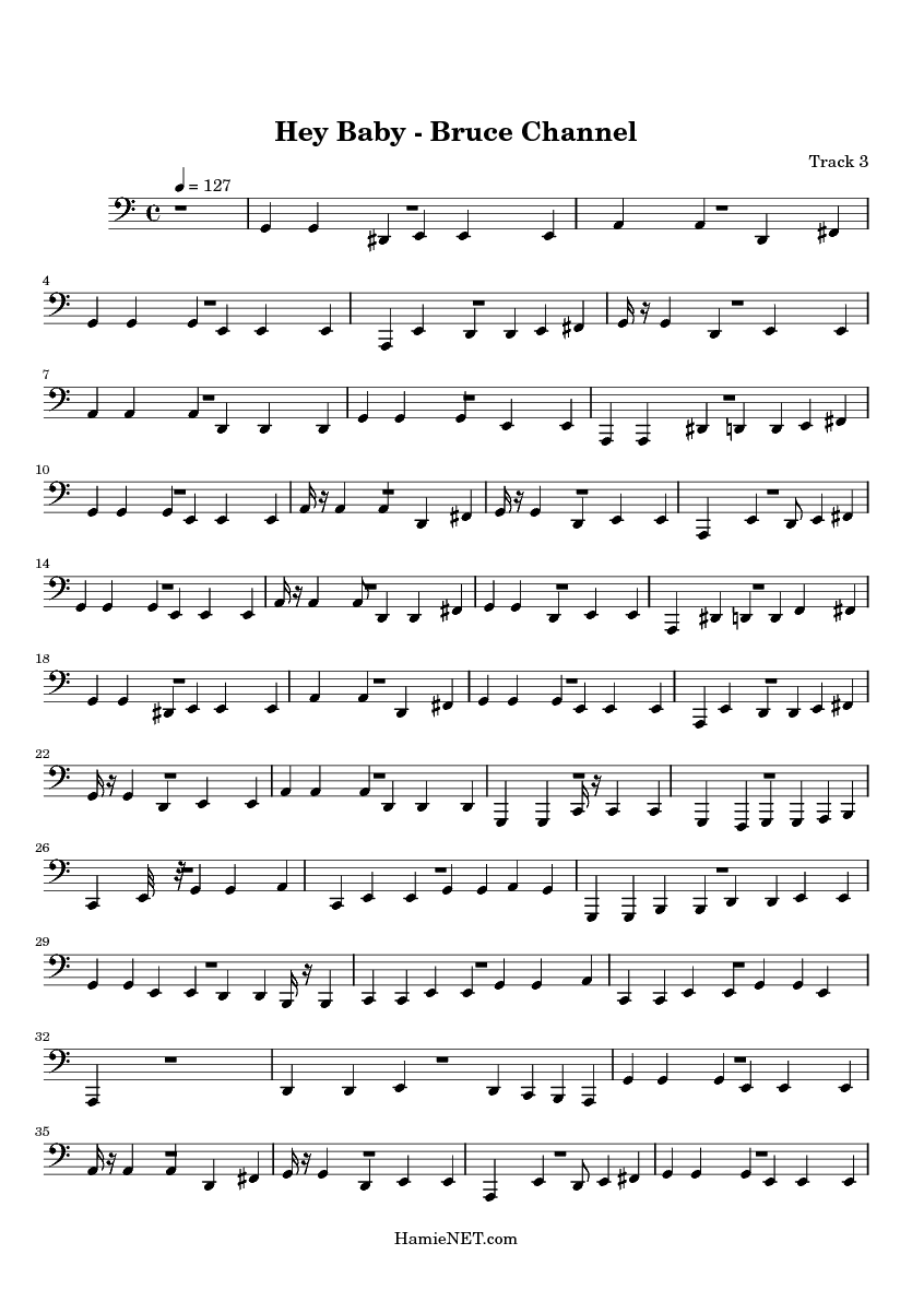 Hey Baby Bruce Channel Sheet Music Hey Baby Bruce Channel Score Hamienet Com