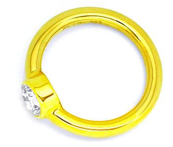 Foto 3, Solitär-Ring Top Wesselton Lupenrein Gelbg. Schmuck Neu, S8369