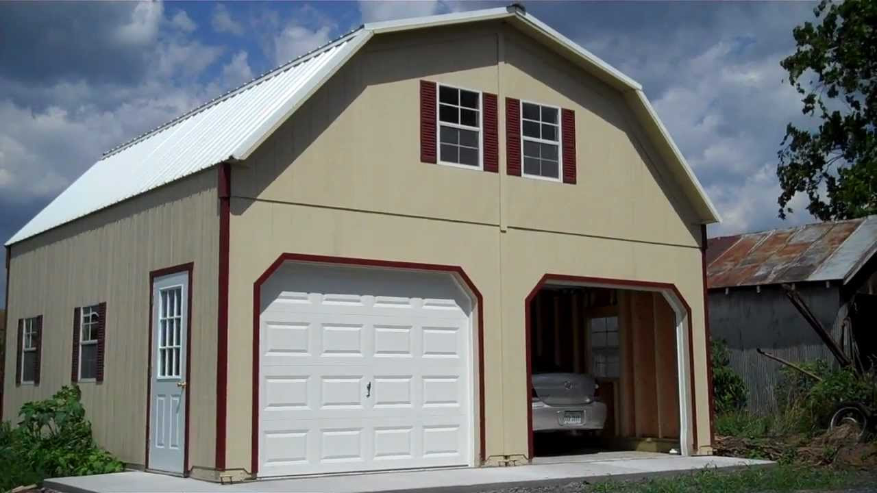 Amish Built 2 Story Garage - YouTube