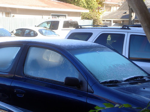 Snow on my car the following morning