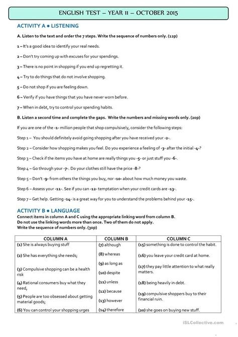  11th grade english worksheets db excelcom