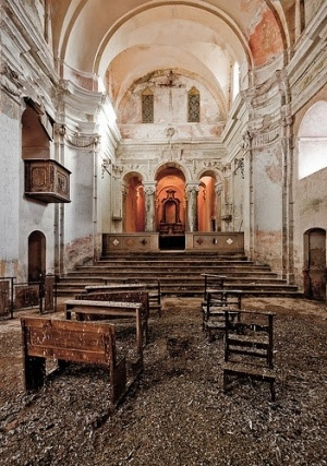 old church with dirt floor