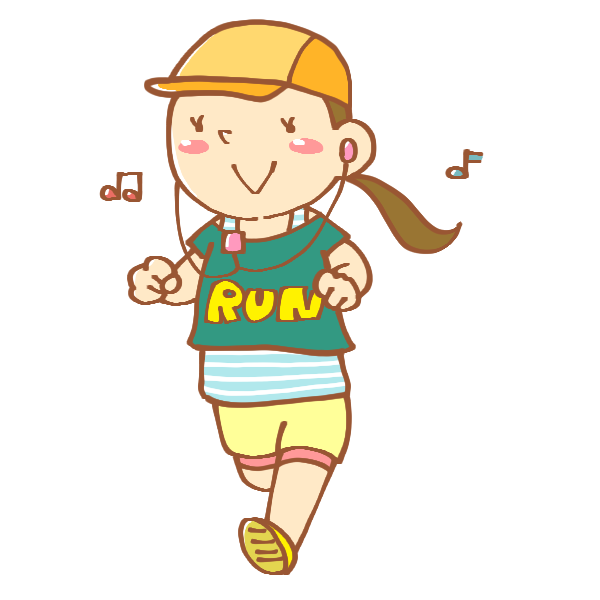 ジョギングをしている女性のイラスト かわいいフリー素材が無料のイラストレイン