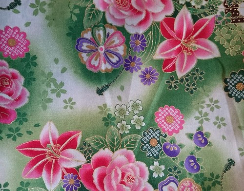 green japanese print