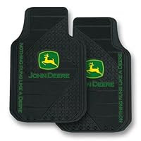 John Deere Factory Style Logo Trim-To-Fit Molded Passenger/Driver Front Floor Mats - Set of 2