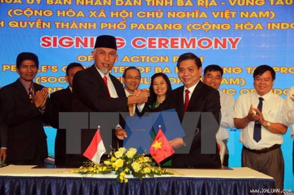 Bà Rịa-Vũng Tàu ký kết hợp tác với thành phố Padang của Indonesia