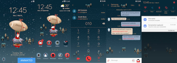 Samsung Galaxy Theme - Flying Santa (Live)