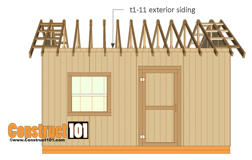 12x16 Shed Plans - Gable Design - Construct101