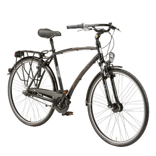 Ruhrwerk Herren Fahrrad Trekking Alu Gaza 7-Gang SRAM Rücktrittbremsnabe, gefedert mit Nabendynamo, tiefschwarz, Rahmenhöhe: 53 cm, Reifengröße: 28 Zoll (71.12 cm), 21000-1200426