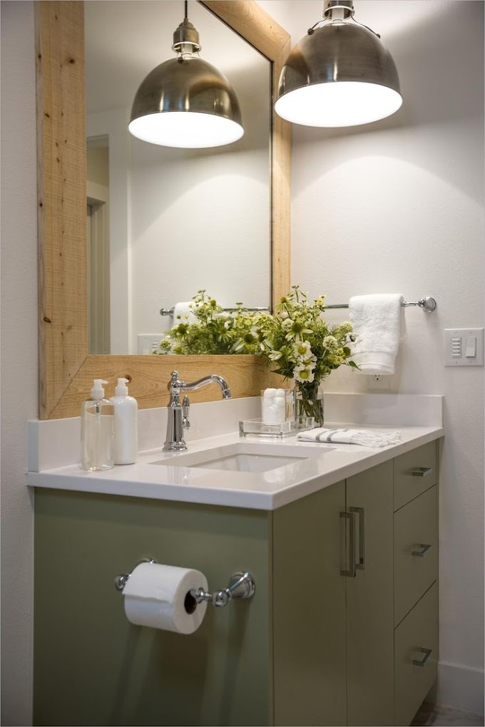 Hanging Mirror Over Bathroom Vanity - 23 Glam Bathroom Decor Ideas To Swoon Over - DigsDigs - Hang the mirror 5 in.