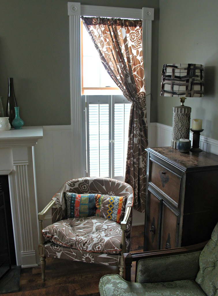 drawing room chair and curtain