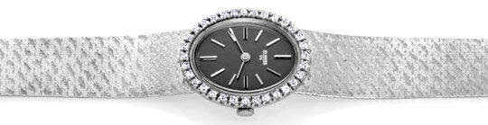 Foto 1, BRILLIANT-DAMEN-UHR, 32 DIAMANTEN, 18K WEISSGOLD TOPUHR, U1048