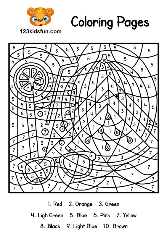 Download Color By Number Summer Coloring Pages for Kids Printable | 123 Kids Fun Apps