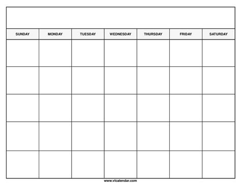  free printable blank calendar template