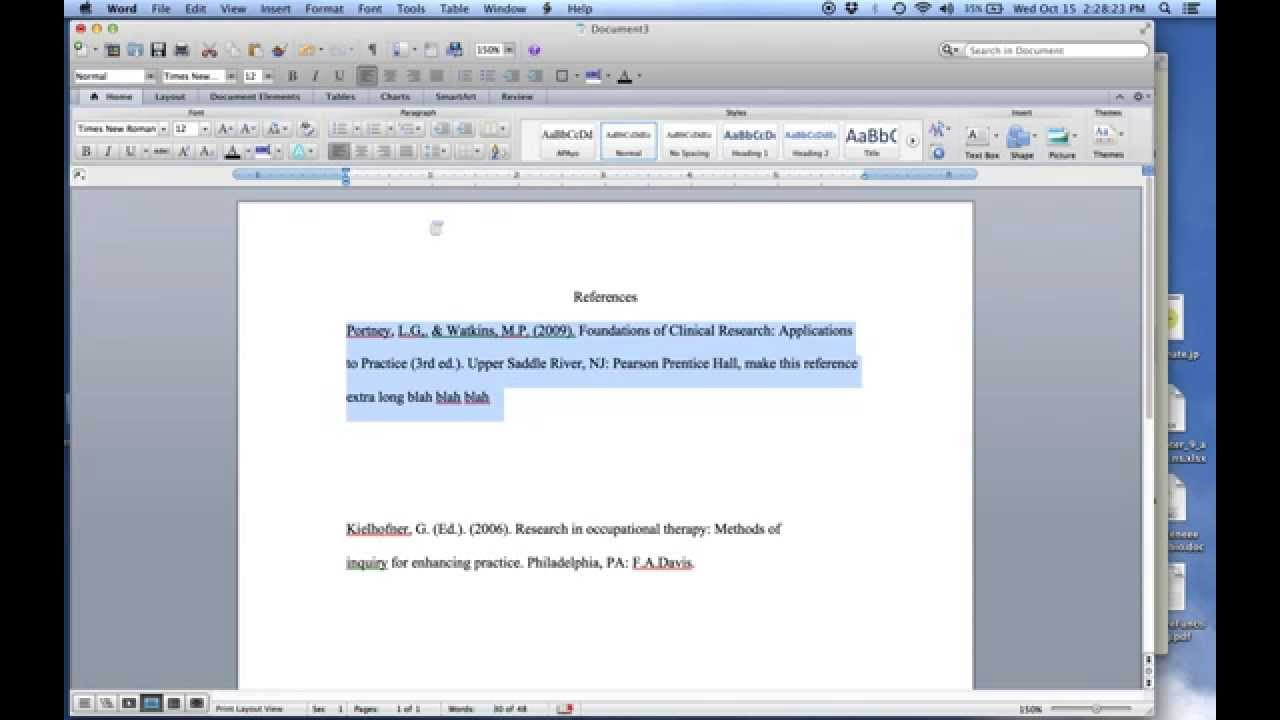 reference format apa APA Quick Indents Tutorial: style Hanging for references