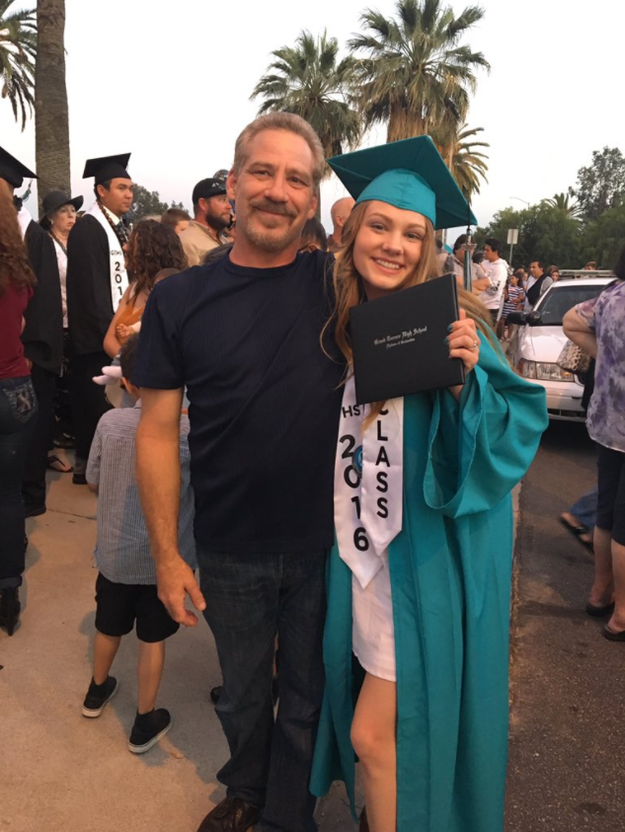This is Sarah Andrak, an 18-year-old from Southern California, and her dad, Noel Andrak.
