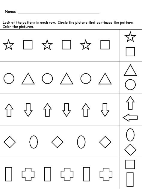  kindergarten worksheets maths worksheets pattern recognition