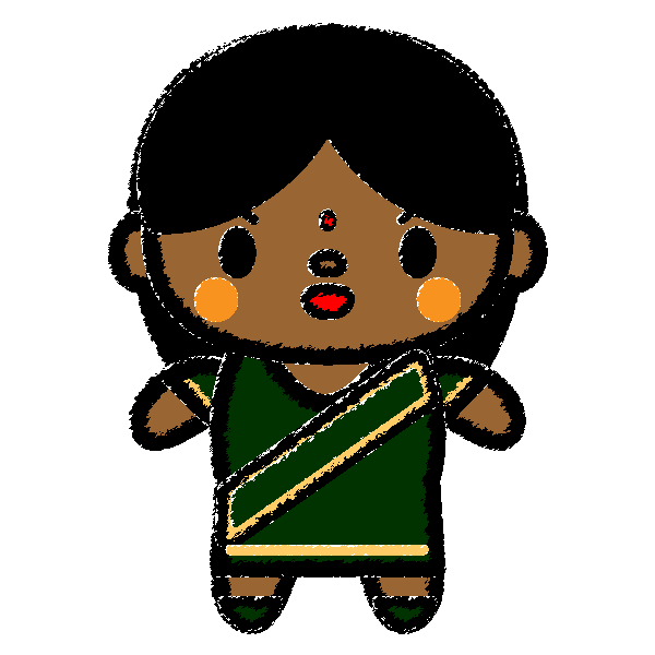 かわいいインド人女性の無料イラスト 商用フリー オイデ43