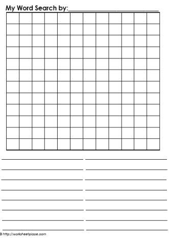  blank word search worksheets