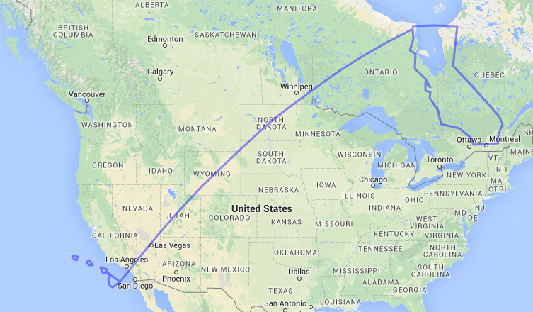 How far away is Hawaii from California? [OC] [750x800