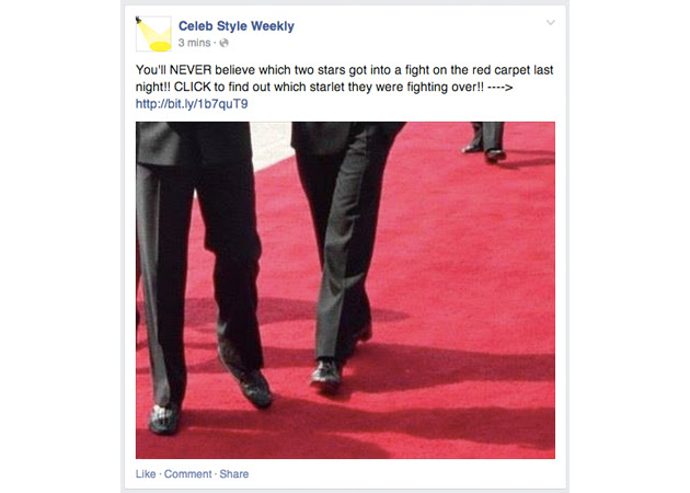 Facebook's example of a clickbait article link