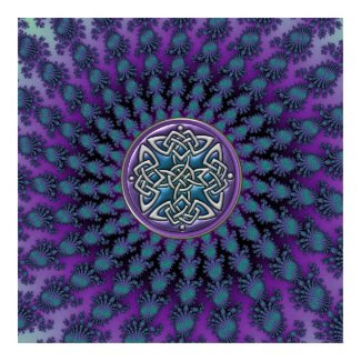 Cool Fractal Metallic Celtic Knot Poster