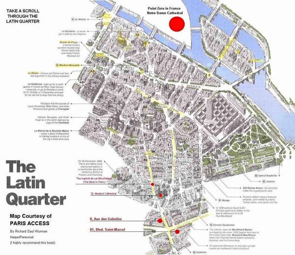 Map Of Latin Quarter In Paris Latin Quarter Paris Tourist Map   Latin Quarter Paris • mappery