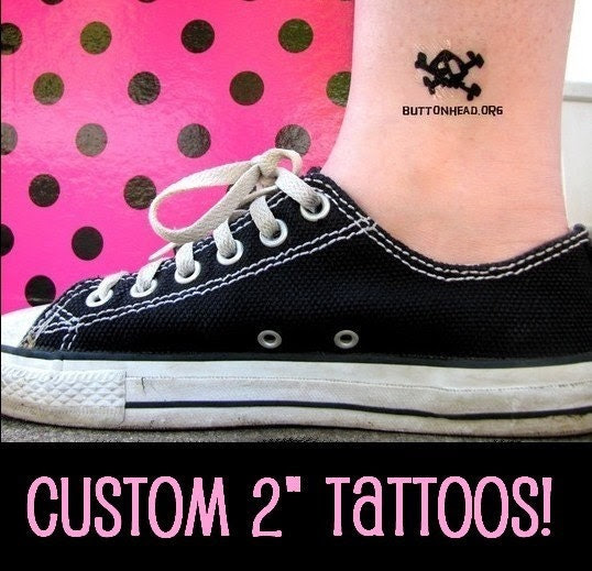 100 Custom 2 Inch Temporary Tattoos 