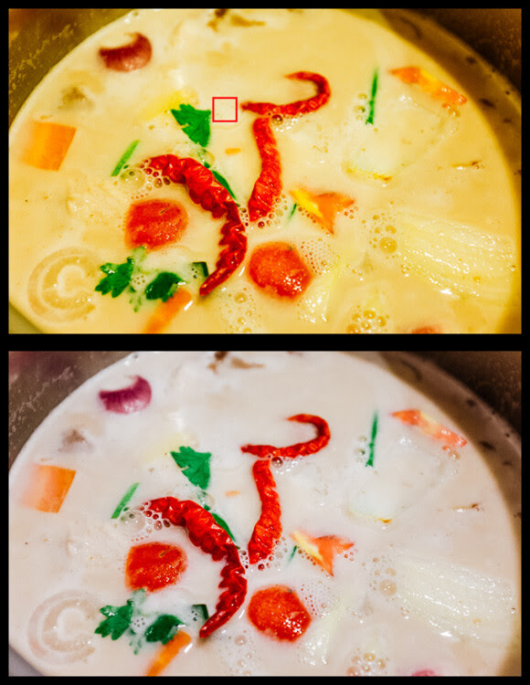 incorrect white balance and tint