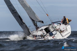 J/122E sailing upwind
