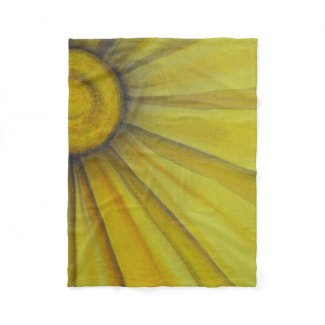 Sunny Daisy Art Throw Fleece Blanket