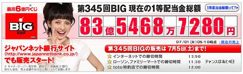 Totoビッグのキャリーオーバー ついに80億円を突破 ガベージニュース 旧 過去ログ版