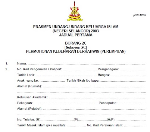 borang nikah lelaki perak